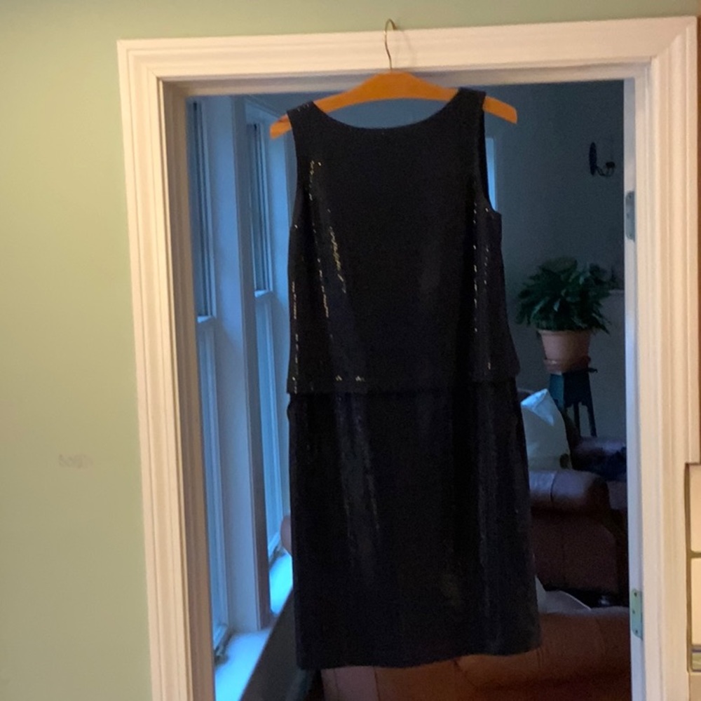St John navy  sequined dress